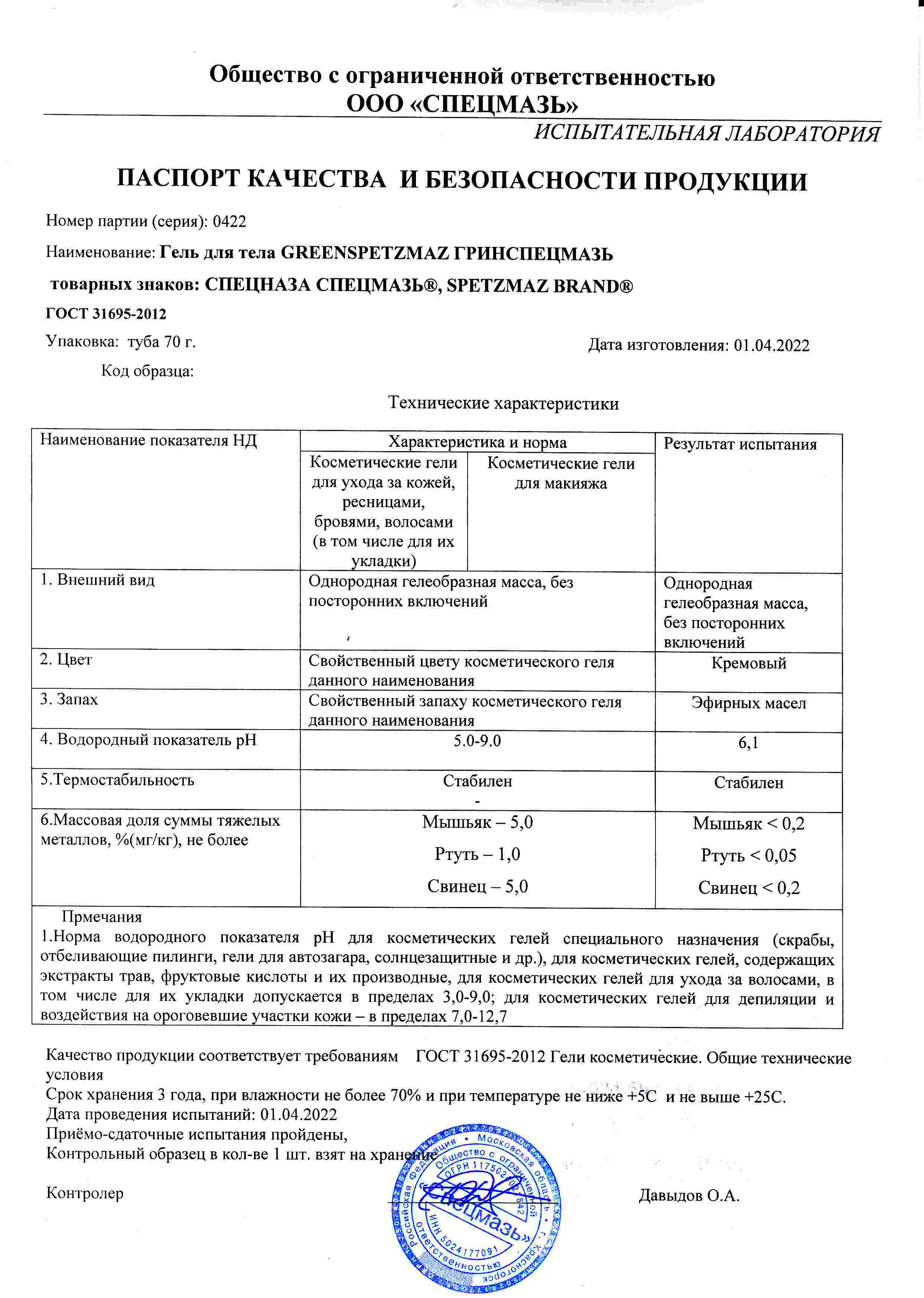 Паспорт №042022
